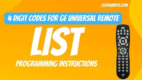 ge universal remote 4 digit codes|4 digit codes for TV sets (V2/V4) .